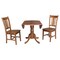 International Concepts Round 42 in Dual Drop Leaf Table, 2 San Remo Side Chairs, Distressed Oak, 42 in W, 42 in L, 29.5 in H K42-42DP-C10P - alternate 2